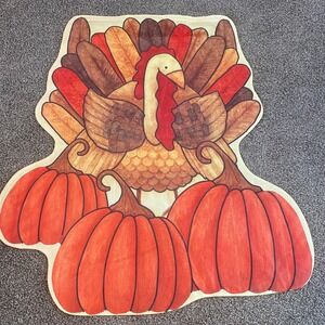 Debbie Mumm Thanksgiving Turkey Pumpkin Garden Flag Wall Hanging Large 37x42